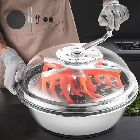 VEVOR Tagliafoglie a Ciotola Manuale da 42 cm, Taglierina con Lama in Acciaio Inox, Ciotola per Taglio Idroponico a Umido e a Secco, Tagliatrice Rotante Attorcigliata, per Boccioli di Fiori, Foglie