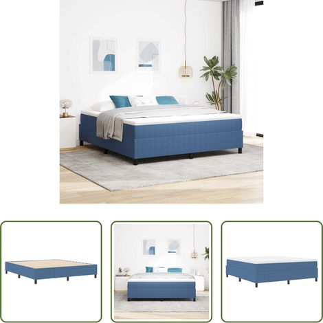 Plattformbettgestell - Plattformbettgestell Blau 180 x 200 cm Cordstoff (1/5)