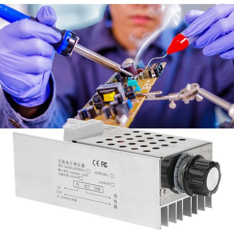 Régulateur de tension SCR très haute puissance 10 000 W, variateur de vitesse, gradateur, thermostat, 220 V CA (1/5)