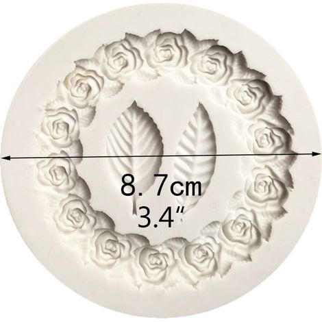 Couronne de Roses avec Feuilles Moule en Silicone DIY pour Décoration Pâtisserie Mariage Saint-Valentin Fête (1/3)