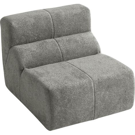 Fauteuil en velours gris clair 94 x 110 x 79 cm, assise moelleuse en mousse haute densité, sans montage, pour salon bureau et petit espace CHICFURN (1/5)