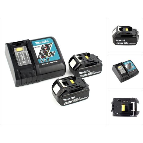 Makita 197490-7 Kit de source d'énergie Li 18V 2 X 4Ah + DC18RC Chargeur (1/5)