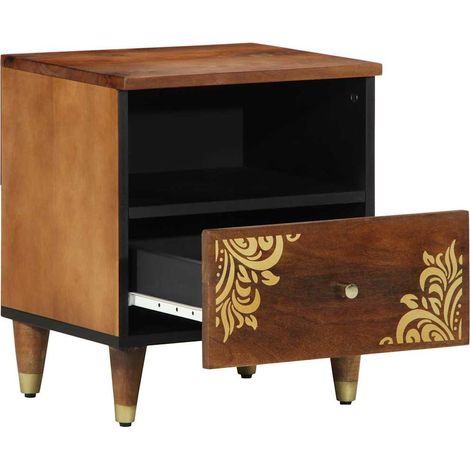 Comodino  Armadio da Notte  Mobiletto da notte con cassetto Marrone miele 40 x 33 x 46 cm (1/5)