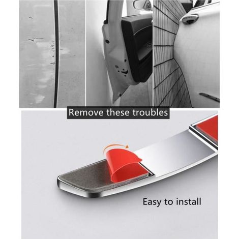 Protection Portière - Plastique Et Caoutchouc - Universelle Pour Voiture SUV Camion - 8 cm Et 9,5 cm - Gris (1/4)