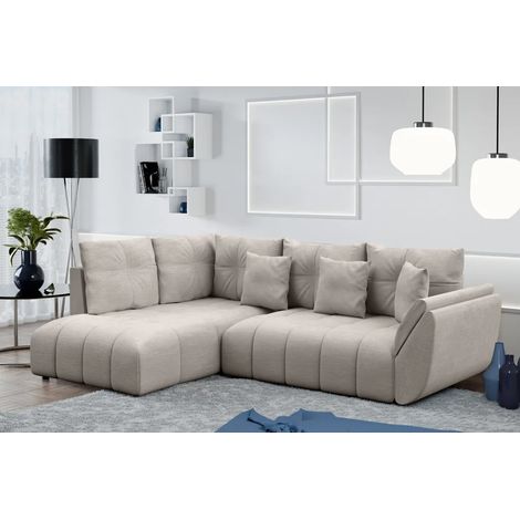 AX LIVING Ecksofa mit Schlaffunktion Corleone L Sofa Beige 268 cm