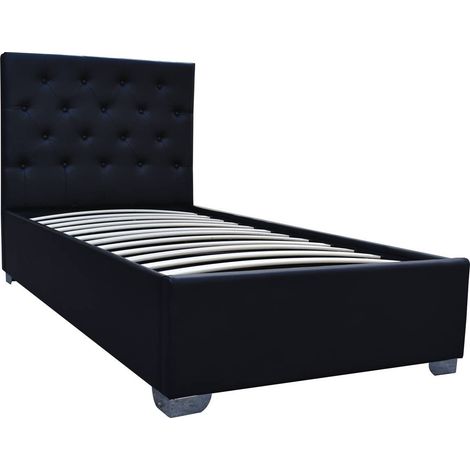 Letto singolo con contenitore "TINO" - 90 × 190 cm - Nero (1/5)