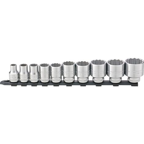 Jeu de clés à douilles Stahlwille 1/2 avec barre de clips 10-32 mm 10 pièces (1/2)