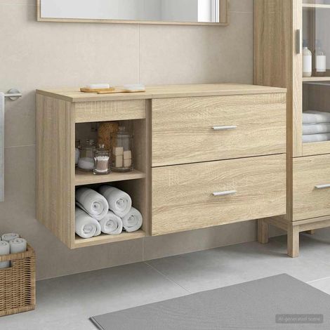 vidaXL Set di mobili per il bagno 2 pcs Rovere Sonoma