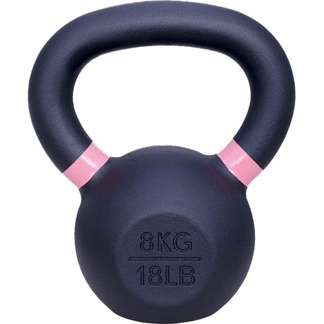 Kettlebell Kugelhantel - Gusseisen - 8 kg - Schwarz-Pink