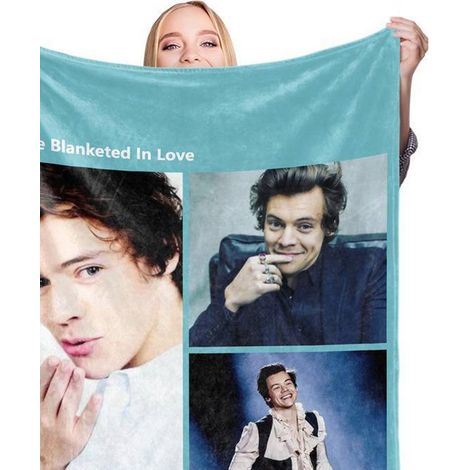 Harry Styles BL600B-2 personalisierte Sternendecke, 120x150 cm, bedruckte Tagesdecke für dekoratives Bett. (1/3)