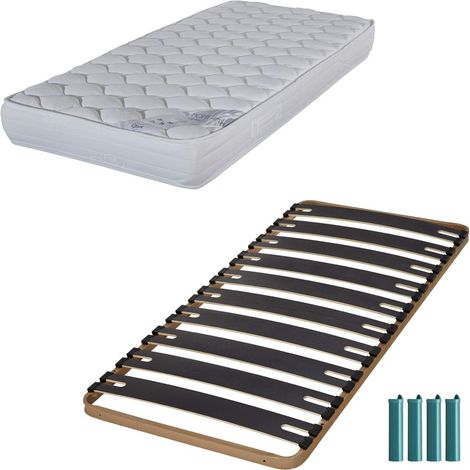 Matelas mousse + Sommier C310 90x190 Montana - Hauteur 18 cm - Soutien équilibré (1/5)