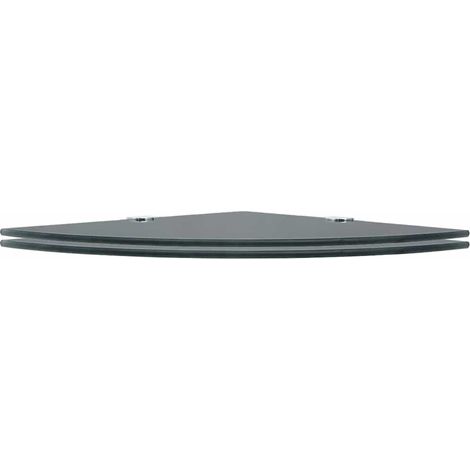 vidaXL Estantes esquina 2 uds soportes cromados vidrio negro 35x35 cm (1/2)