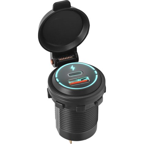 Prise USB 12V charge rapide IP66 étanche PD Type C QC 3.0 adaptateur allume-cigare pour moto bateau camping-car quad (1/5)