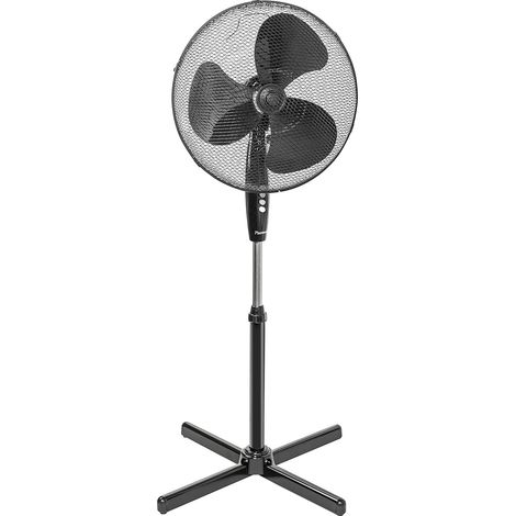 1 Ventilateur sur pied, 3 vitesses, Oscillation 90°, Hauteur réglable 122 cm, Diamètre 45 cm, Salon