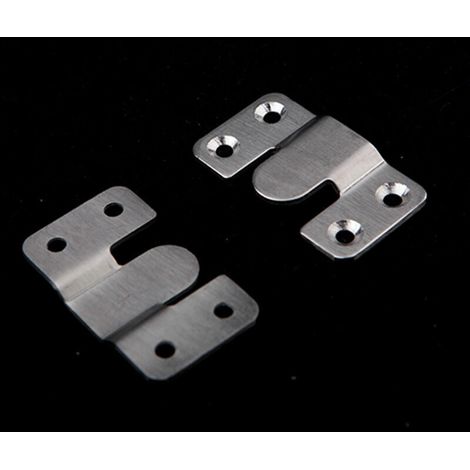10 soportes empotrados ocultos, resistentes, con enclavamiento, para colgar muebles, herrajes de acero inoxidable para cuadros, espejos y exhibidores de imágenes. (1/4)