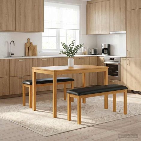 vidaXL Banc de salle à manger 95 x 32 x 45 cm Bois de chêne massif (1/5)