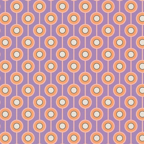 Retro Tapete Profhome 395372 heißgeprägte Vliestapete leicht strukturiert mit geometrischen Formen matt lila safran-gelb rosa creme-weiß 4,5 m2