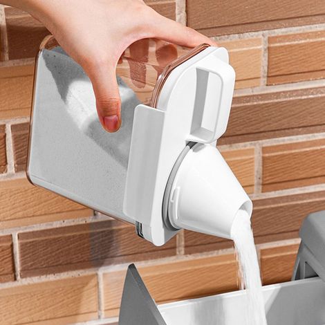 1100-ml-Spender für Waschmittel, transparenter, flexibler Kunststoffbehälter mit abnehmbarem Deckel für Zuhause und Studentenwohnheim (1/5)