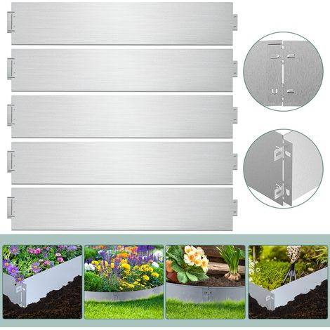 Wolketon 45M Rasenkante 100x18cm langlebig Garten Wegbegrenzung Verzinkt Gartenpalisade Pflanzen (1/5)