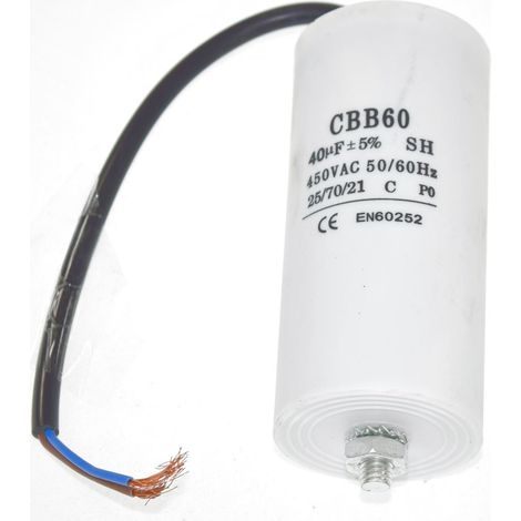 Universal 40UF Capacitor with 22cm Cable Connectors