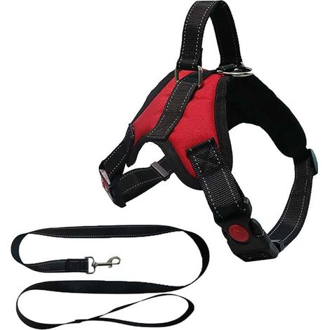 Bequemes, atmungsaktives Hundegeschirr zum Spazierengehen und Joggen, rot XL