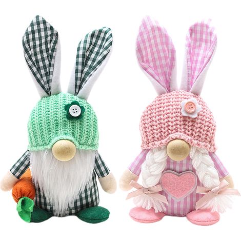 Osterhasen-Gnom-Dekoration, Puppenpaar, Dekoration für Kinder und Freunde, gesichtslose Osterpuppen-Ornamente (1/5)