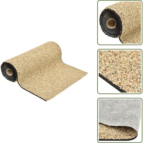 The Living Store Revêtement de pierre sable naturel 800x60 cm - Revêtement De Pierre - Décoration De Jardin - Étang Artificiel - Liner D'étang - Rocaille (1/5)