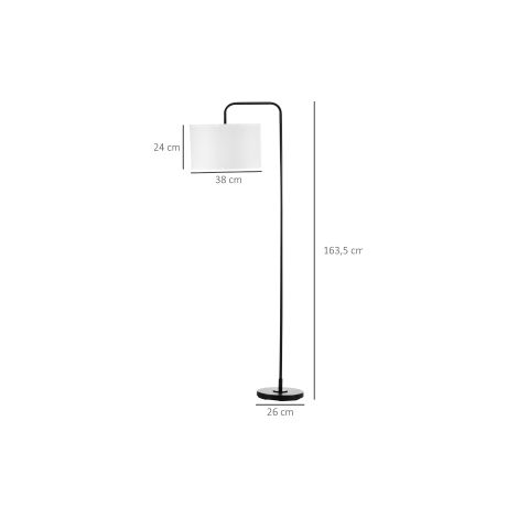 Lampadaire noir en métal moderne avec abat-jour et câble de 180 cm pour salon chambre et bureau (1/5)