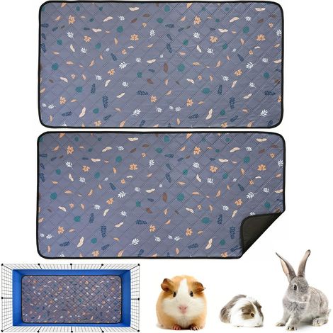 2 Pack Washable Reusable Guinea Pig Cage Mats Absorbent for Rabbits, Hamsters, Puppies (1/5)