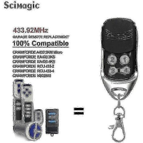 Télécommande de porte de garage Normstahl Crawford avec technologie à code tournant Ea433 - 43392 MHz, portée de 2 km, système de contrôle de portail 2-4k (1/4)