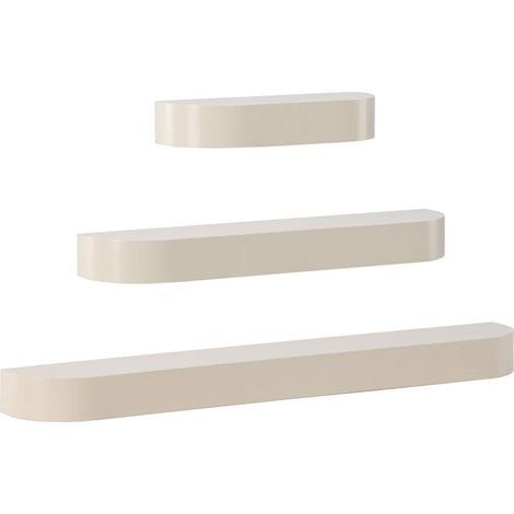 Lot de 3 Étagères Design "Glow" 135cm Beige