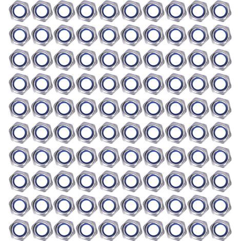 Stainless steel fastening kit, 100 pieces, nylon locking nut, locking nut, M5 maintenance kit (1/5)