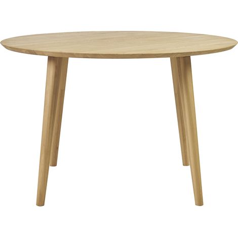 Runder Esstisch aus hellem Eichenholz massiv D120 cm OKSANA