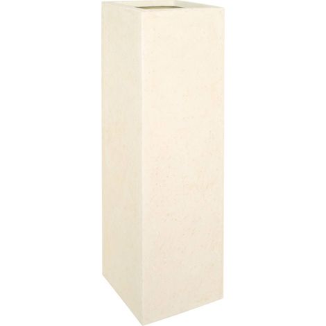 Bac polystone 35 cm x 35 cm H 70 cm Ext. carré haut crème - dimhaut: H 70 cm - couleur: Sable (1/2)