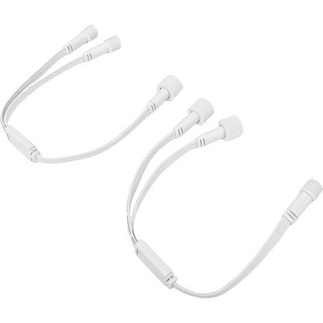 2 raccords en Y pour éclairage extérieur Govee H705A H705B H705C, câble prolongateur 3 broches 1 mâle vers 2 femelles et 2 mâles vers 1 femelle, blanc (1/5)
