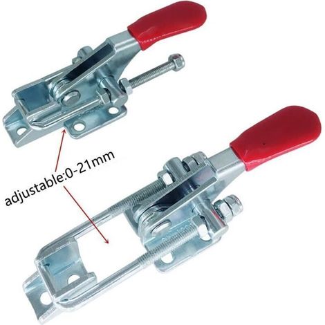 Sauterelles Bascule Pince Métallique Fixer loquet loquets de Serrage, avec Boucle Réglable pour Armoire, Porte, Boîte, Cas sans Serrure ou Poignée Cassée Super Gadget, Paquet de 6, Taille S (1/3)