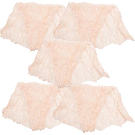 Description de produit soignée et professionnelle basée sur vos informations : Lot de 5 nappes semi-transparentes en gaze – Couleur thé au lait Résistantes à l’usure (1/4)