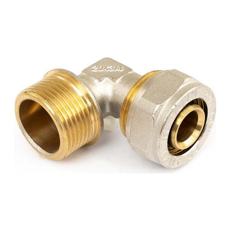 Coude mâle à compression pour tube multicouche - M20x27 - diam 20 mm - BOUTTÉ
