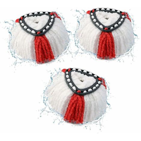 Lot de 3 Tête de Balai Serpillère 2en1 Vadrouille Serpillère pour vileda Recharge Turbo,- Lefou (1/5)