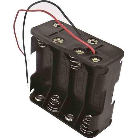 Porte-pile 8 x RS PRO AA, raccordement Fils ( Prix pour 1 ) (1/2)