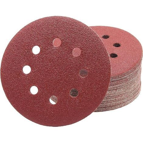 Disques abrasifs de 125 mm, grain 100 – 20 disques, 8 trous (1/3)