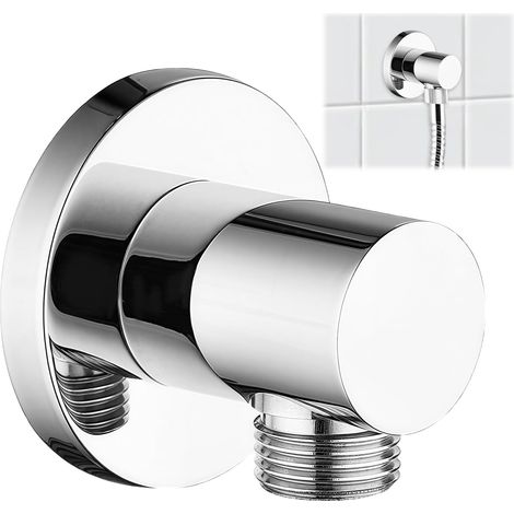 Raccord de tuyau de douche mural, raccord de tuyau G1/2", raccord mural pour douchette, systèmes de douche, accessoires de salle de bain, support de bras de douche réglable (1/5)
