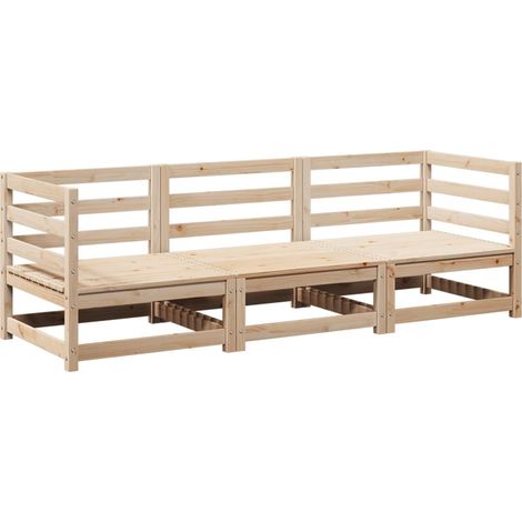 Maison Exclusive - 3-tlg. Garten-Sofagarnitur Massivholz Kiefer