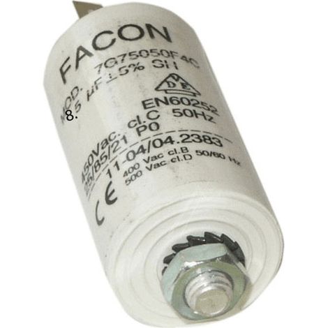 Condensateur 8.5 µf 400v C00258619 pour Sèche linge HOTPOINT ARISTON, INDESIT, WHIRLPOOL (1/2)