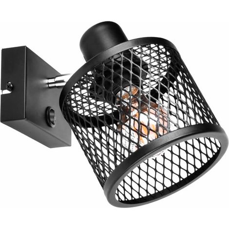 BASKET 1 Applique, Applique - Industriel, noir, 1xE27 (1/5)