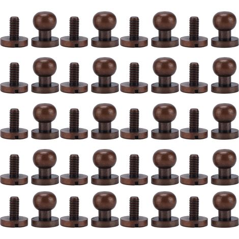 Rivets Monk en bronze rouge, vis à tête ronde, clous, accessoires de quincaillerie pour bagages et bijoux, 8 x 7 mm (1/5)