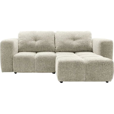 ROMY MINI - Canapé d'angle convertible tissu chenille 2 places - Beige