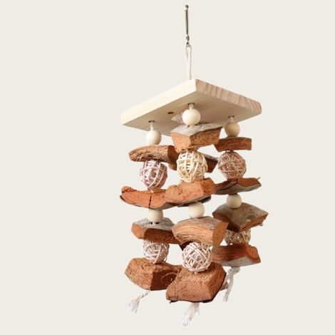 Accessoires pour cages à oiseaux, jouets à mâcher en écorce pour perruches calopsittes, inséparables et perruches ondulées, jouets pour oiseaux à déchiqueter et à détruire, Hän (1/4)