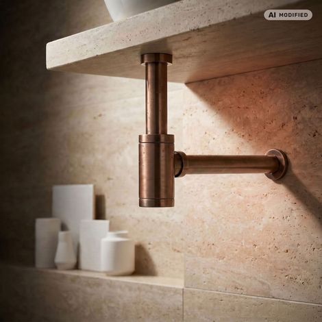 PaulGurkes Siphon antik Kupfer Abfluss Design-Siphon (1/2)