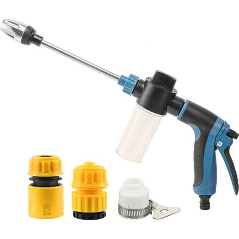 Portable sprayer with three-mode adjustable nozzle and ergonomic handle, suitable for car and garden maintenance. (1/5)